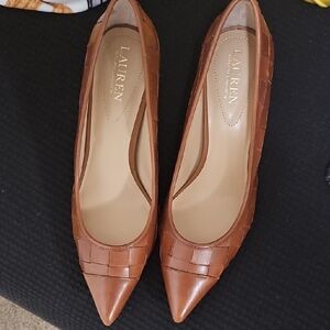 Lauren Ralph Lauren Tan Heels 3 inches Stilettos. Never Worn Size 8.5 B